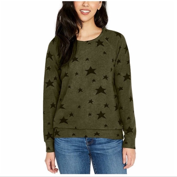 Buffalo David Bitton Tops - BUFFALO Ladies Printed Cozy Top, Green (L)